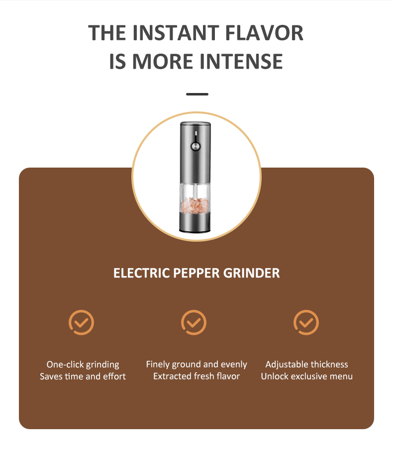 Electric Spice Grinder Stainless Steel USB Rechargeable Automatic Tool Electronic Kitchen Gadgets 2023 factory