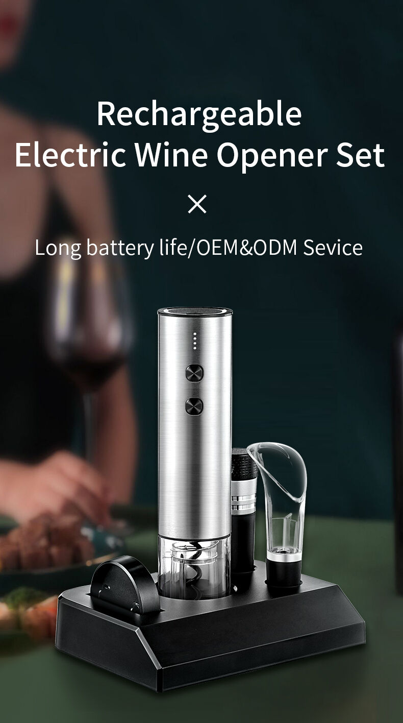 Abridor De Vino Tire Bouchon Electrique a Vin Sacacorchos Electrico Kit Rechargeable Electric Corkscrew Wine Opener Set details