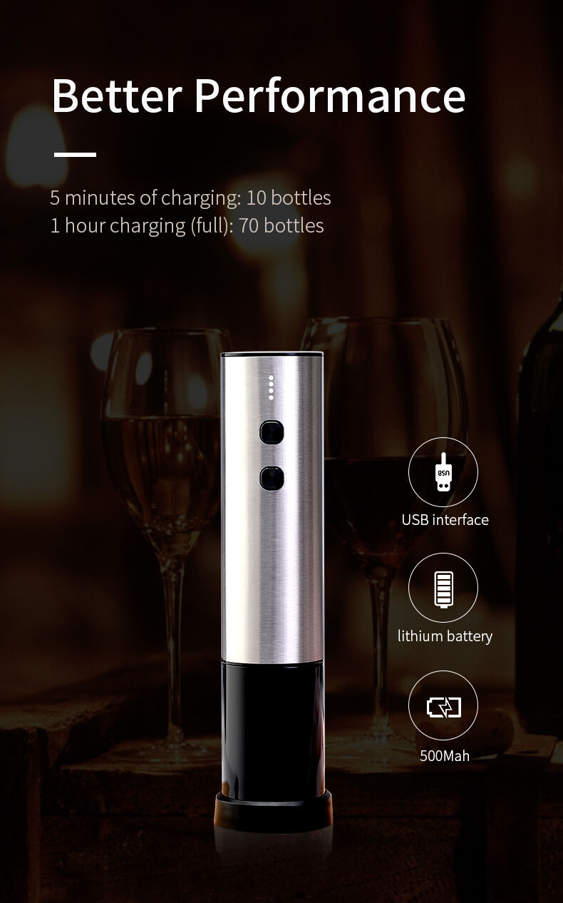 Abridor De Vino Tire Bouchon Electrique a Vin Sacacorchos Electrico Kit Rechargeable Electric Corkscrew Wine Opener Set supplier