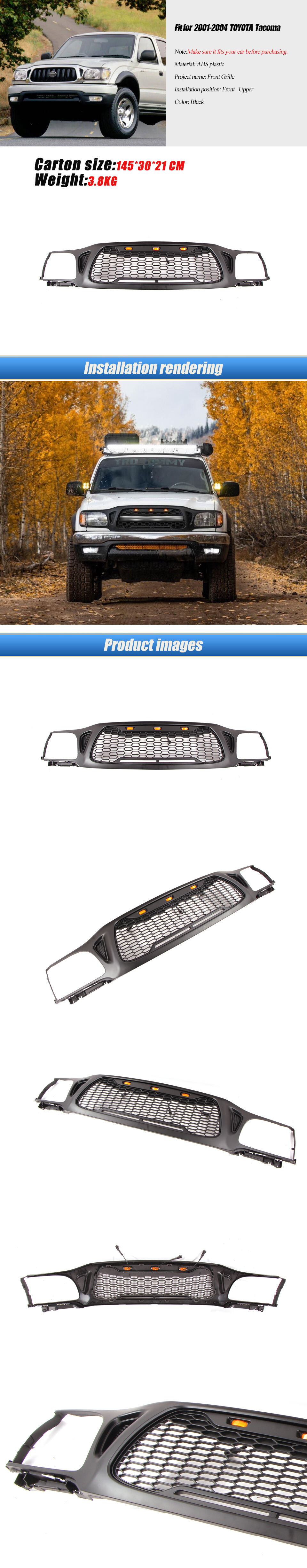 DODD ABS Honingraat Front Grille Grill Voor 2001-2004 Toyota Tacoma leverancier