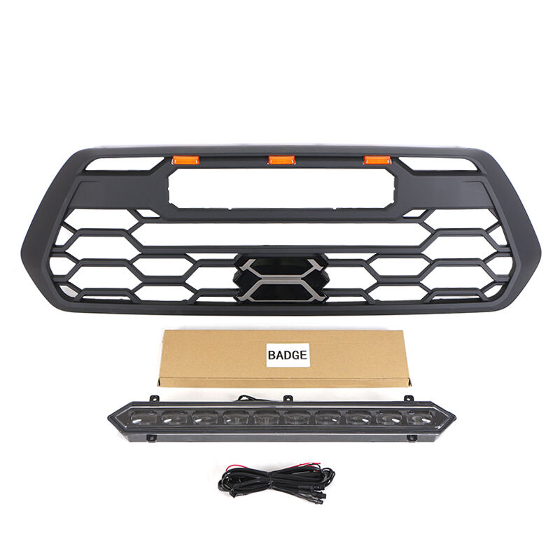 New Style 2016-2022 Auto Parts ABS Mesh Front Grille With Light Bar Fit For Toyota Tacoma factory