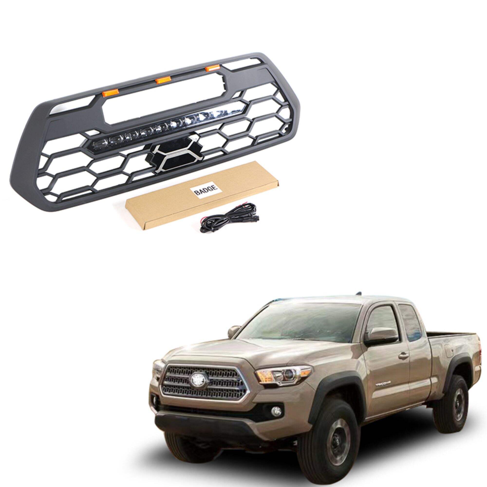 DODD Hot Matte Black ABS Grille w/ Led Light For Tacoma 