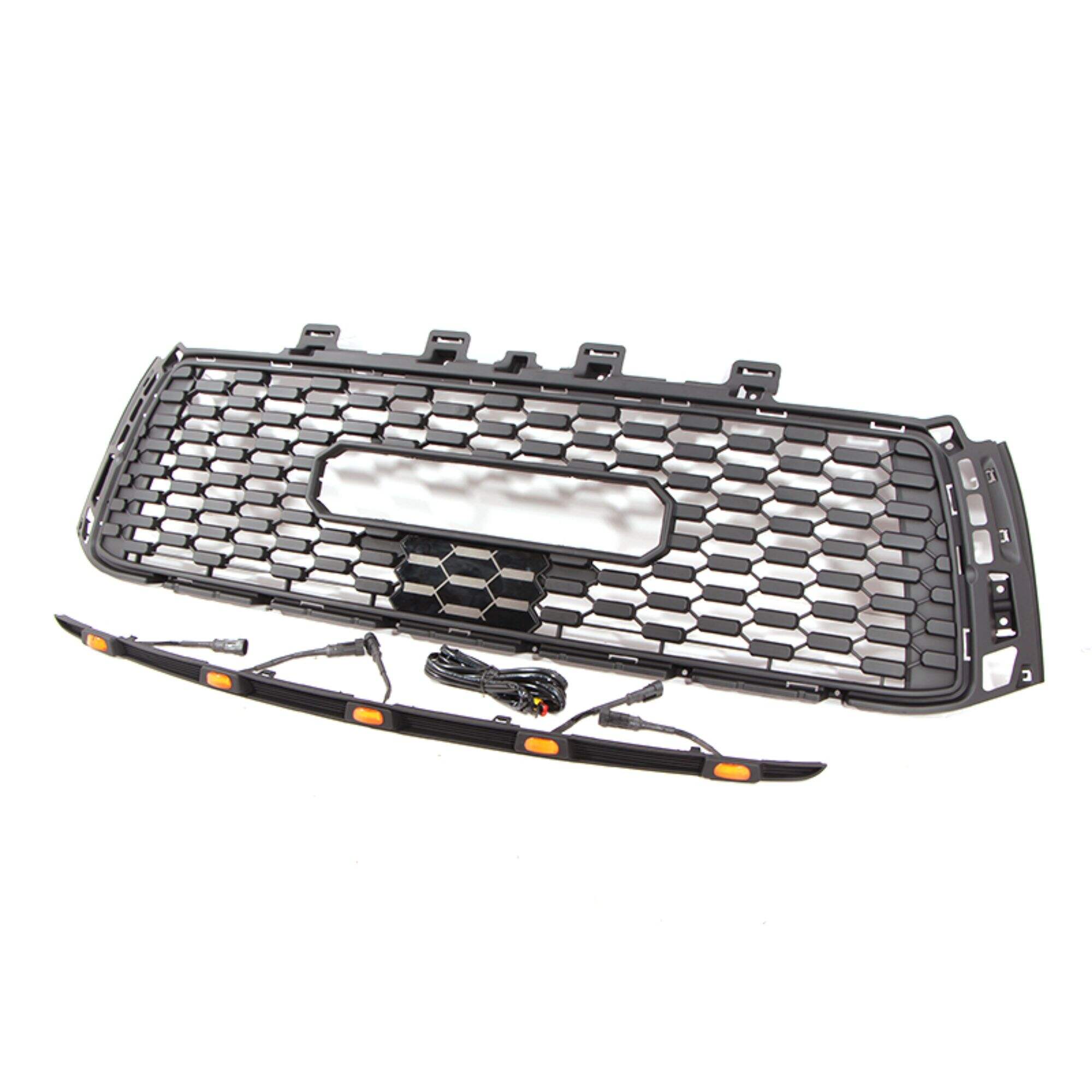 DODD Front Bumper Grill Insert Black Mesh w/Lights Fit For 2010-2013 Tundra