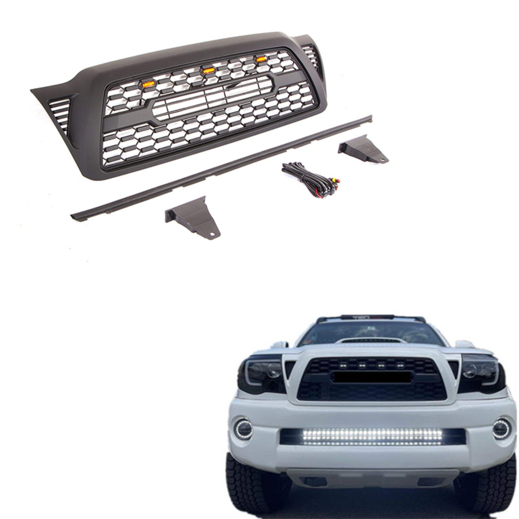 DODD Hot Matte Black Grill adequado para Toyota Tacoma 2005- 2011