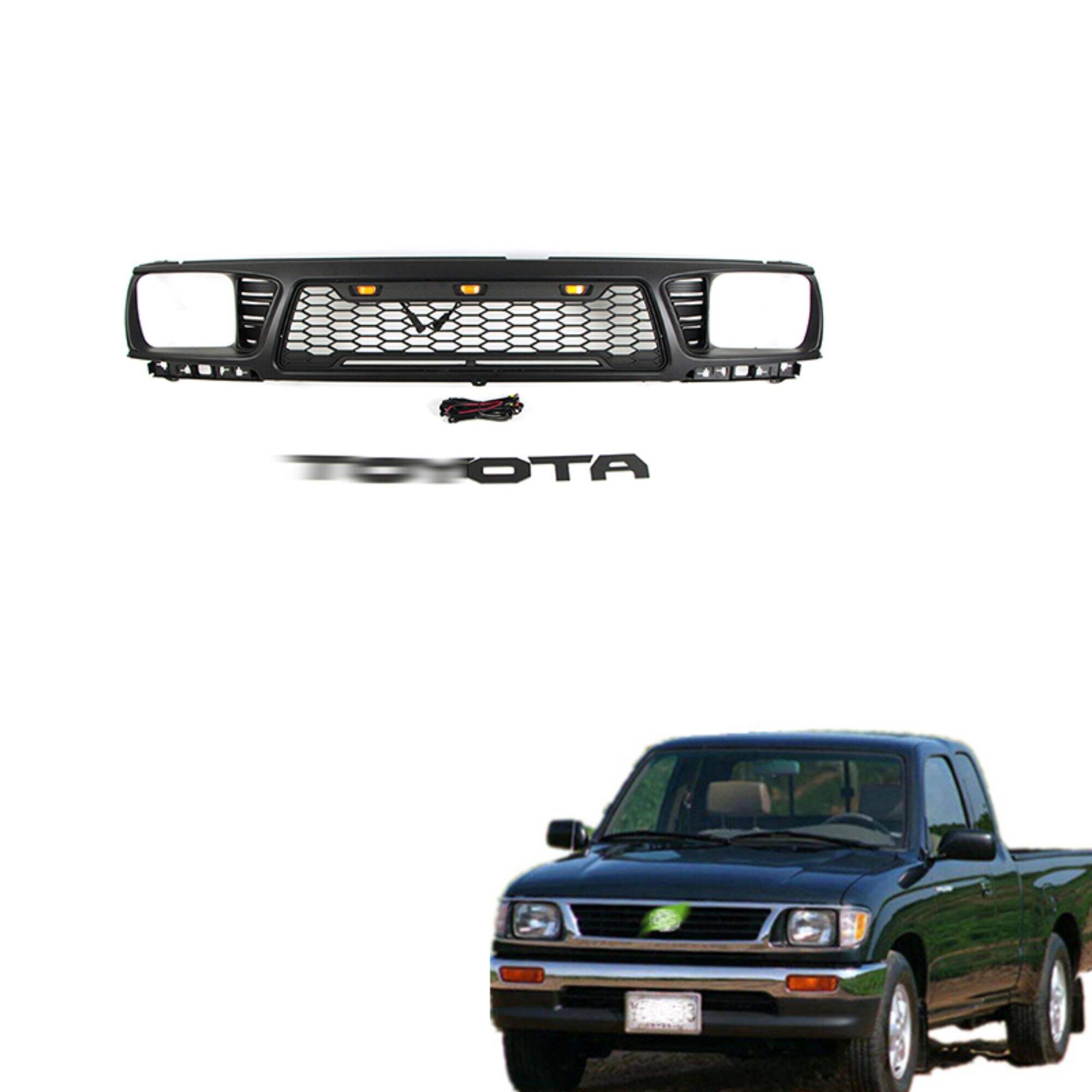 DODD Autóalkatrészek ABS Fekete hűtőrács 1995-1997 Toyota Tacoma Trd-hez