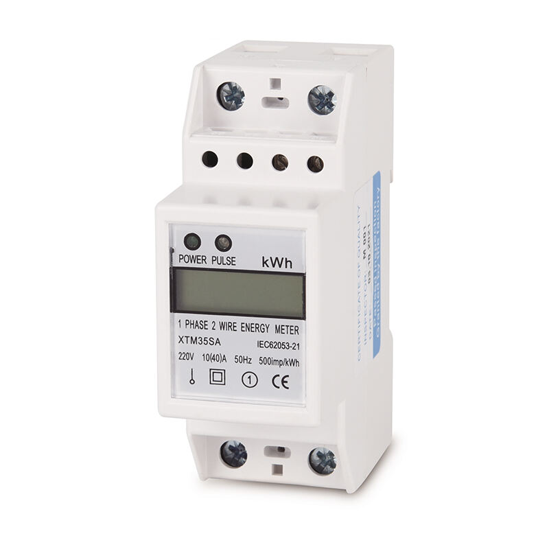 1 Phase 2 Wire DIN Rail Smart KWH LCD Display Energy Meter