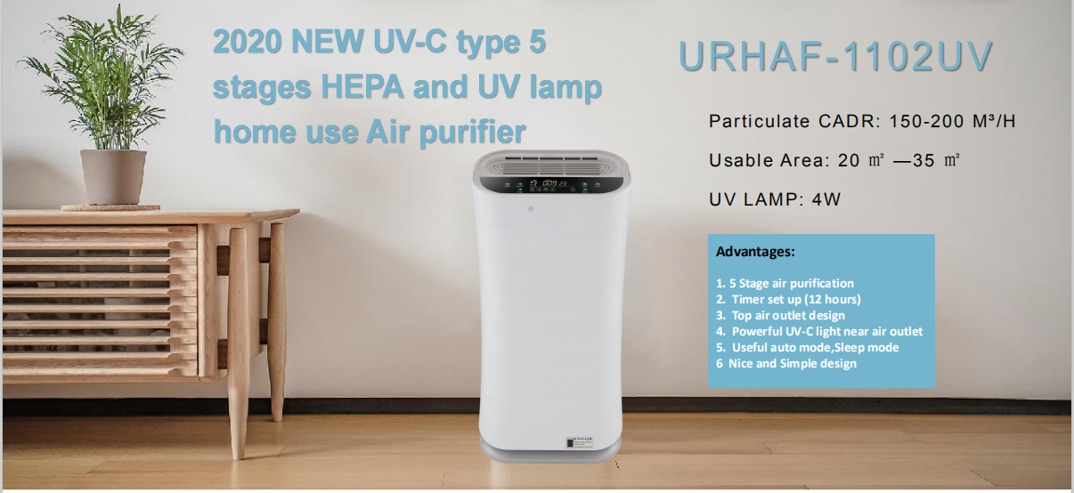 Portable 220V Electric Air Purifier with Hepa Filter for Home Use Manufactured by Electric Power Source factory