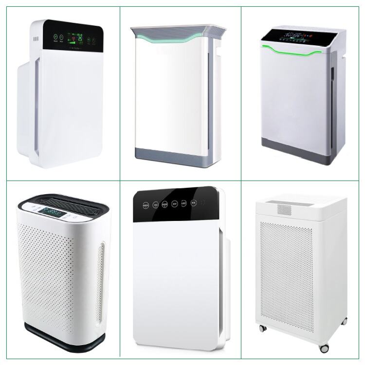 Portable Hospital UV LED Home Air Purifier for True HEPA Filter Household Negative Ion Cleaner Manual Power Plastic for Home Use factory