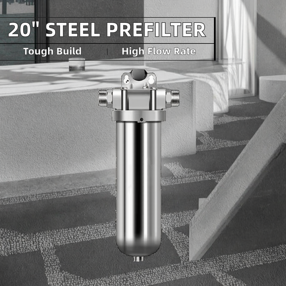 20-Inch Steel Mesh 40 Microns Stainless Steel 304 Manual Large Flow 8000L/H Prefilter Whole House Water Ultrafiltration Purifier manufacture