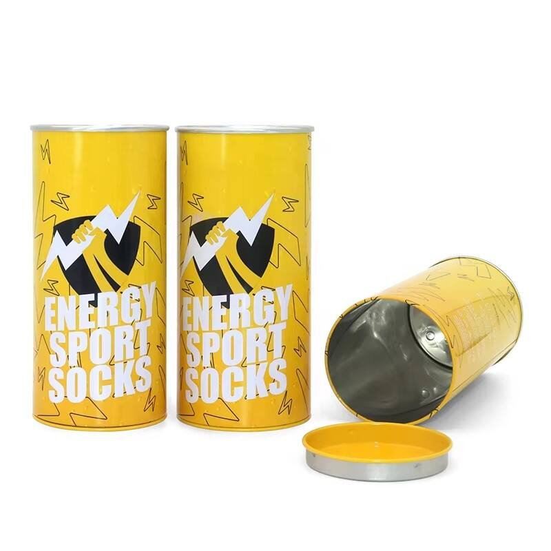 Empty Gift Underwear Sock Tinplate Cylinder Canister for Sports Towels Panties Custom Size Gift & Craft Packaging factory
