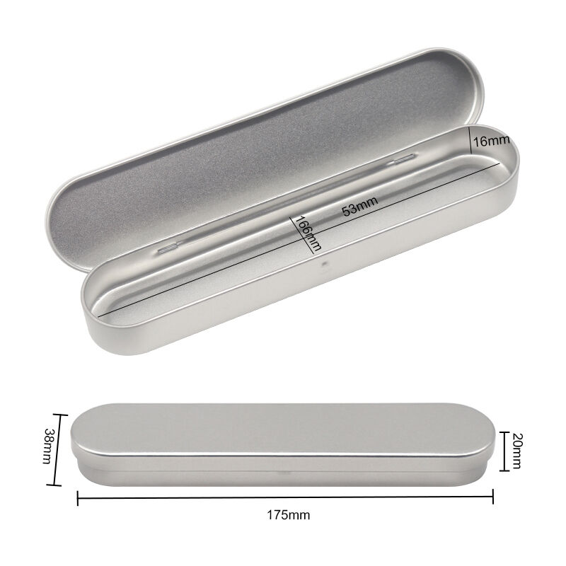 Wholesale Tinplate Hinge Tin Box Sign Storage Rectangle Metal Tin Box Packaging Custom Small Cosmetic Pencil Tin case Box details