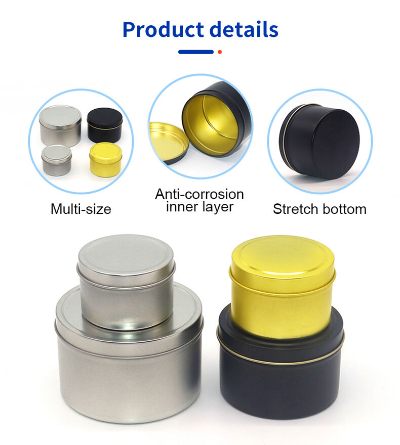Travel Tin Box Empty Round Storage Containers for Candle Making Luxury Metal Candle Tin Jar 2oz 4oz 6oz 8oz Candle Tins With Lid supplier