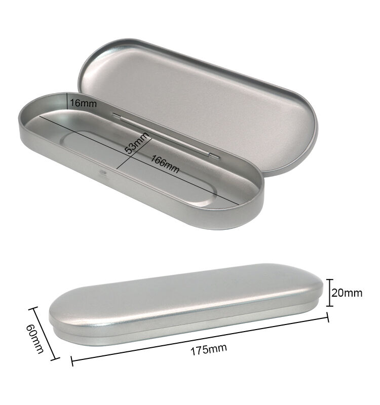 Wholesale Tinplate Hinge Tin Box Sign Storage Rectangle Metal Tin Box Packaging Custom Small Cosmetic Pencil Tin case Box supplier
