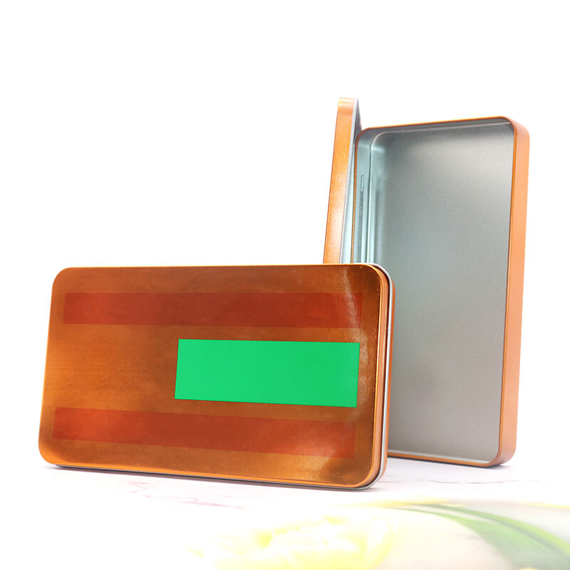 Square Metal Hinge Tea Packing Tin Box Tin Can With Lid Rectangle Tin for Candy Mint Gift Packing factory