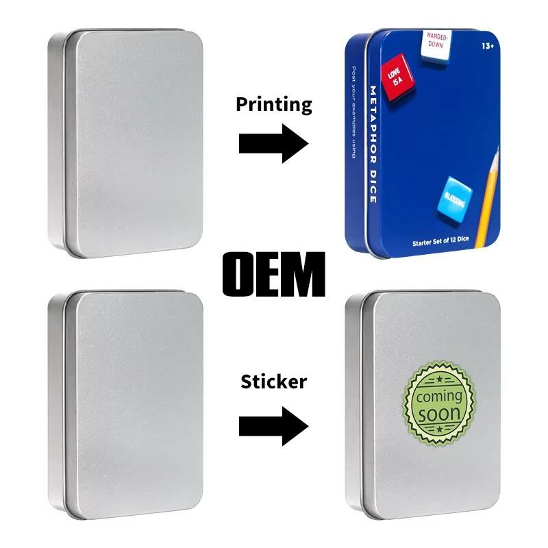 Custom Logo Tin Box With Lid Rectangle Empty Metal Tin Container Can Storage Packaging Gift Candy Poker Case supplier