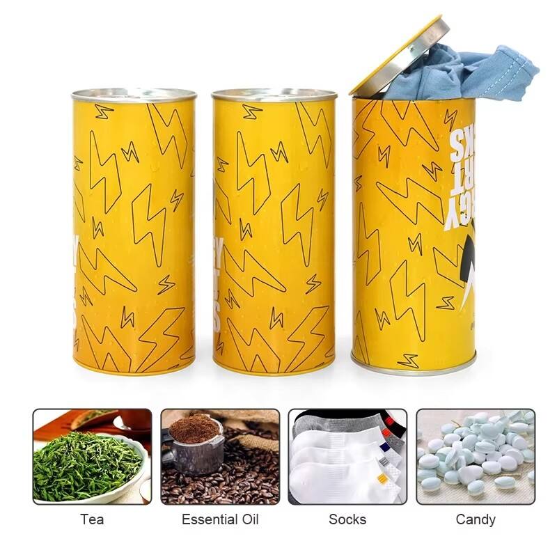 Empty Gift Underwear Sock Tinplate Cylinder Canister for Sports Towels Panties Custom Size Gift & Craft Packaging details