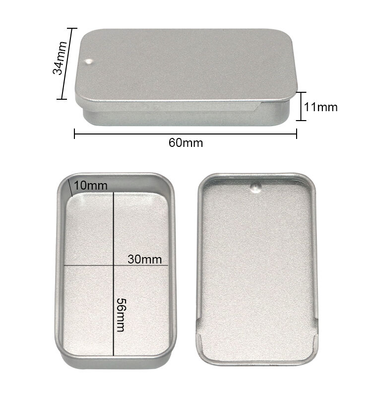 Empty Solid Perfume Lip Balm Metal Slide Tin Cosmetic Containers Small Sliding Lid Mint Candy Sweet Sliding Tin Box supplier