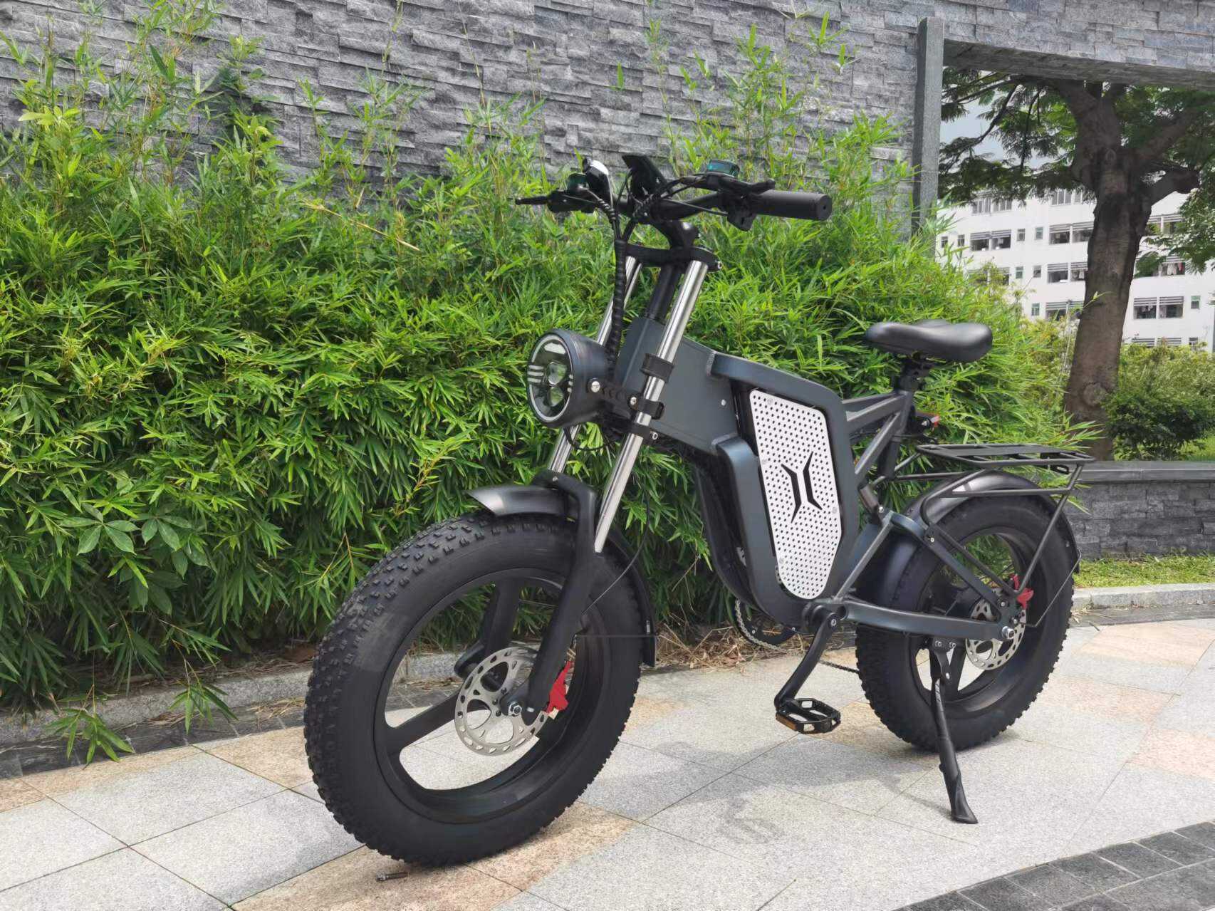 Bicicleta eléctrica todoterreno de 48 pulgadas con neumáticos anchos, 1000 ​​V, 2000 W, 55 W, 30 km/h, 20 Ah, almacén de la UE y EE. UU., detalles