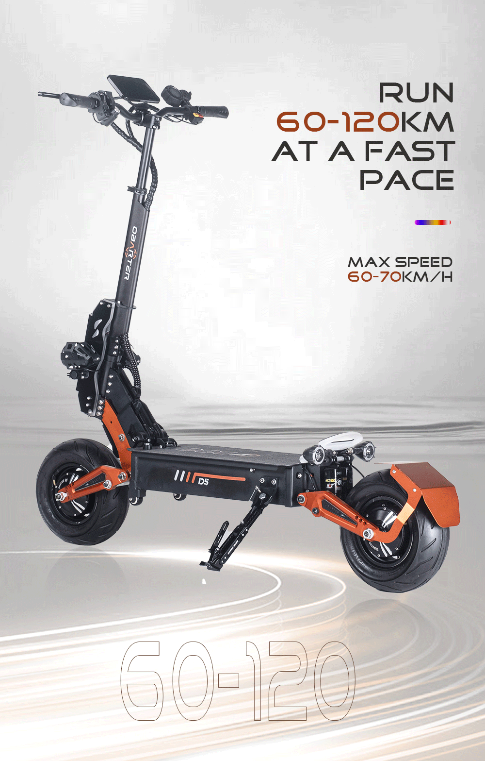 Patinete eléctrico D60 de 48 pulgadas, 3200 V, 5600 V, 5000 W, 70 W, 35 W, 40 km/h, 5 Ah, 12 Ah, para alta velocidad, en almacén de fábrica de la UE y EE. UU.