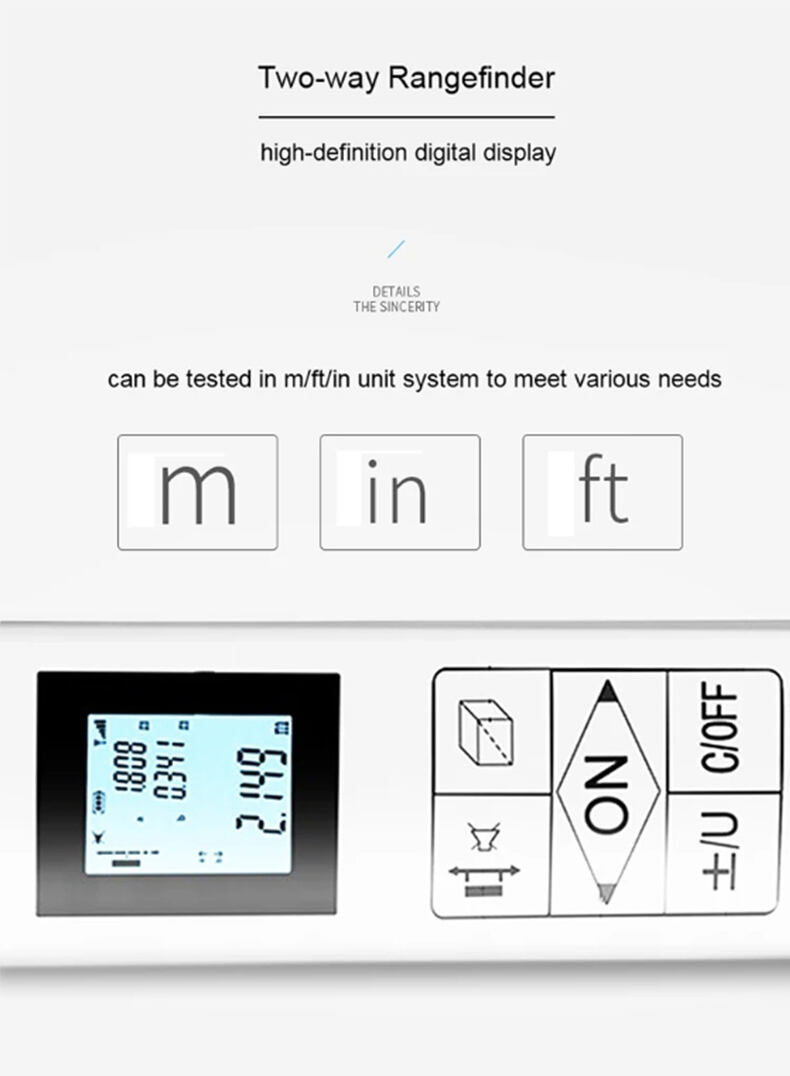Portable Bidirectional Measurement Two-way Laser Distance Meter Rangefinder Electronic Ruler Infrared Measuring Instrument  Rechargeable Smart tape Measure manufacture