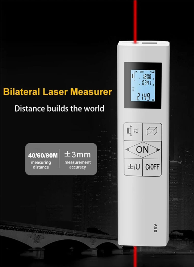 Portable Bidirectional Measurement Two-way Laser Distance Meter Rangefinder Electronic Ruler Infrared Measuring Instrument  Rechargeable Smart tape Measure factory