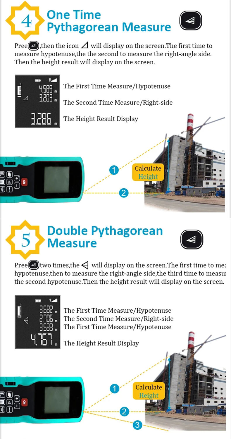 Red Laser Rangefinder Different Options For 0-120m Laser Measurement Tools supplier