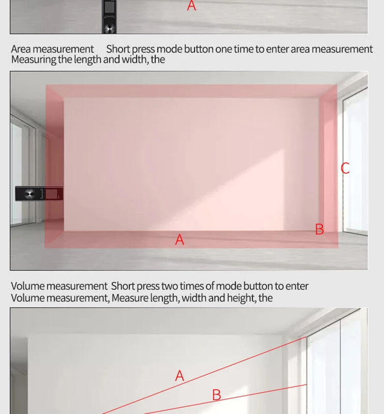 40m 60m 80m Rangefinder Red Laser Measurement Length Area Volume With More Function Measuring Tool manufacture