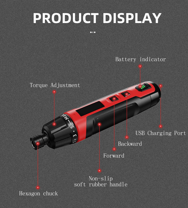 Type C-Great Quality Rechargeable Electric Screwdriver and Bits Set with Magnetic Hex Head and High Strength Self-drilling Screws details