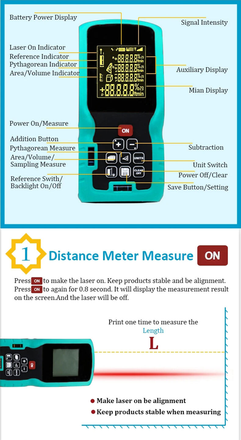 Red Laser Rangefinder Different Options For 0-120m Laser Measurement Tools factory