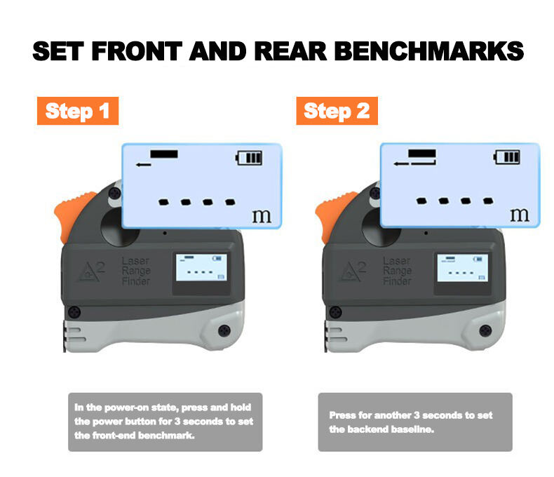 Alloy Metal Square Footage Infrared Digital Tool 2-In-1 Laser Tape Measure with LCD Screen&Laser Cross Line OEM Customization Service supplier