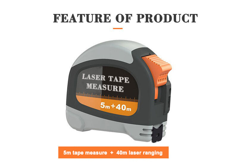 Alloy Metal Square Footage Infrared Digital Tool 2-In-1 Laser Tape Measure with LCD Screen&Laser Cross Line OEM Customization Service factory