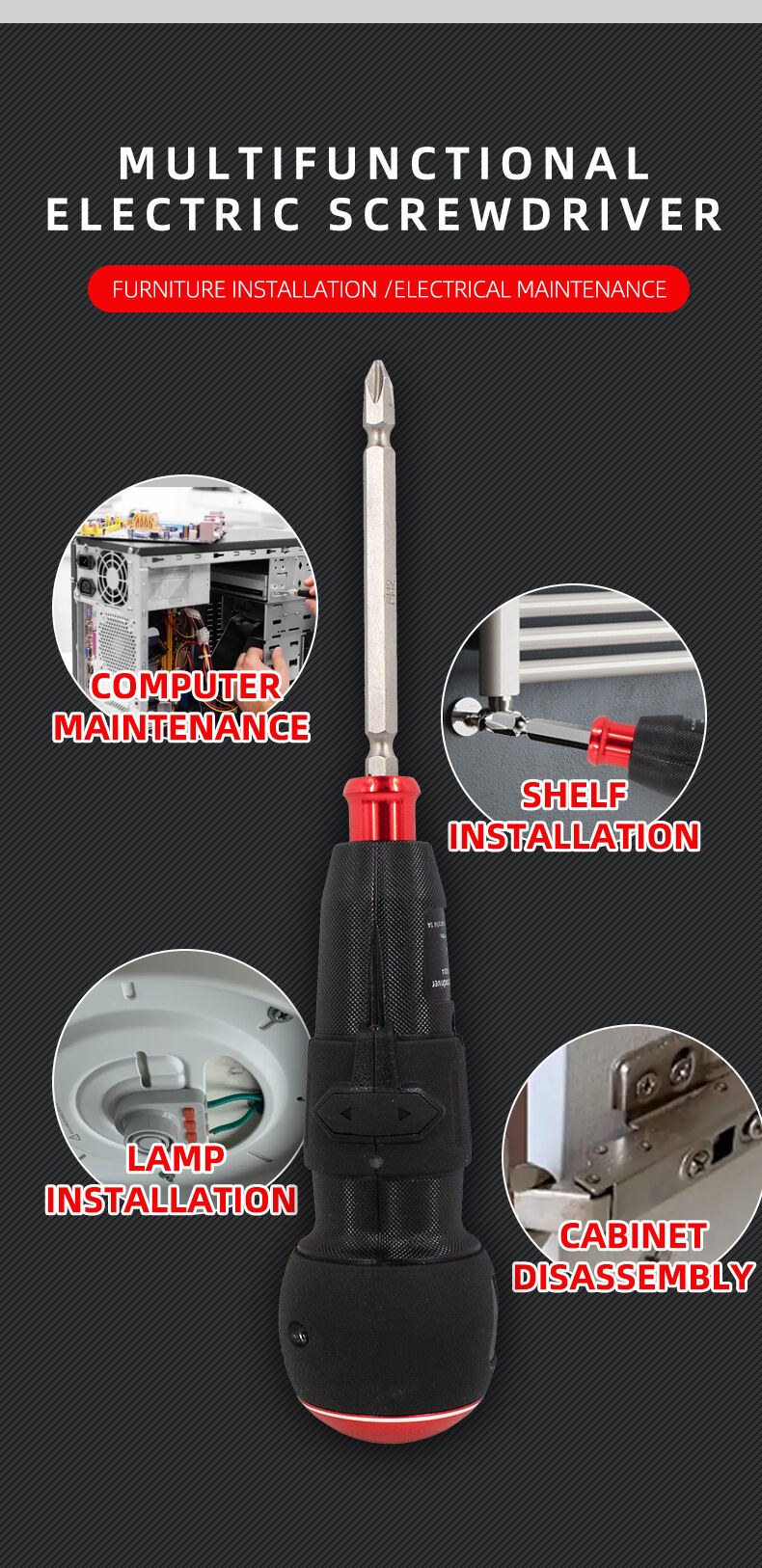 9 in 1 Bits Electric Wireless Screwdriver Household Small Tool For Cabinets Toys manufacture