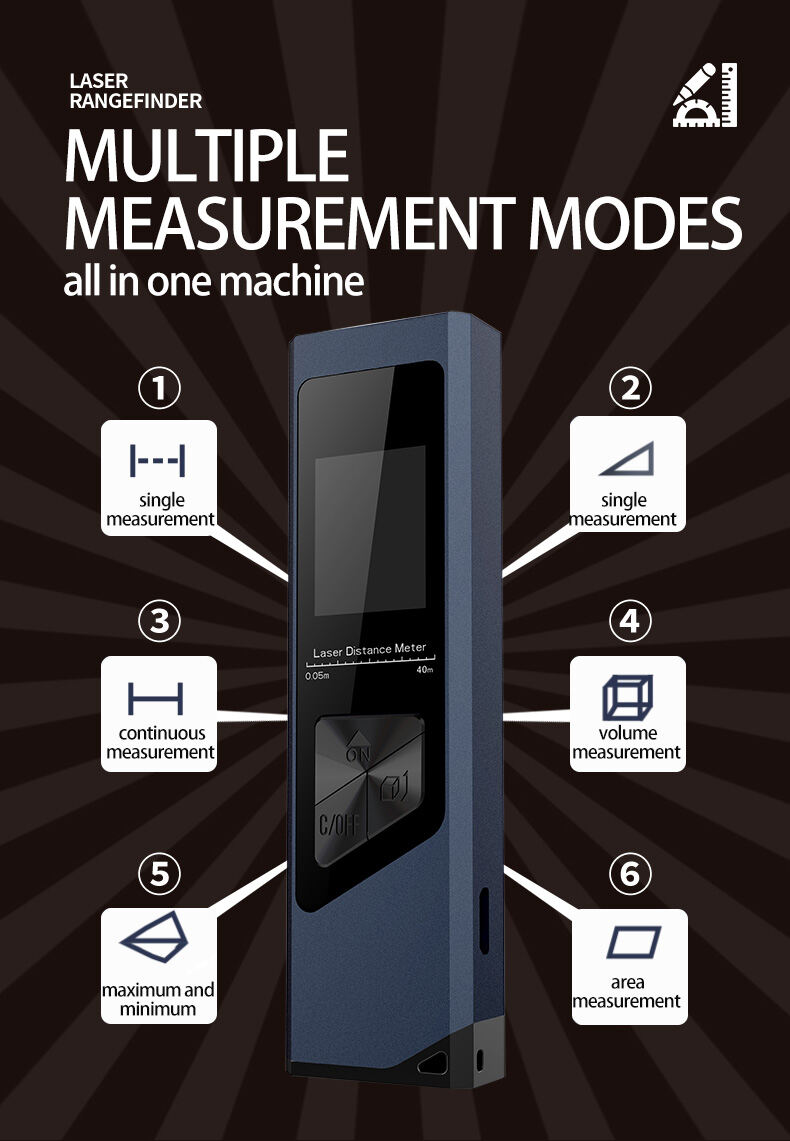 Laser Measure Drop-Proof and Durable One-Piece Alloy Housing Portable Home Laser Measuring Tool with Electronic Level Function and USB Charging details