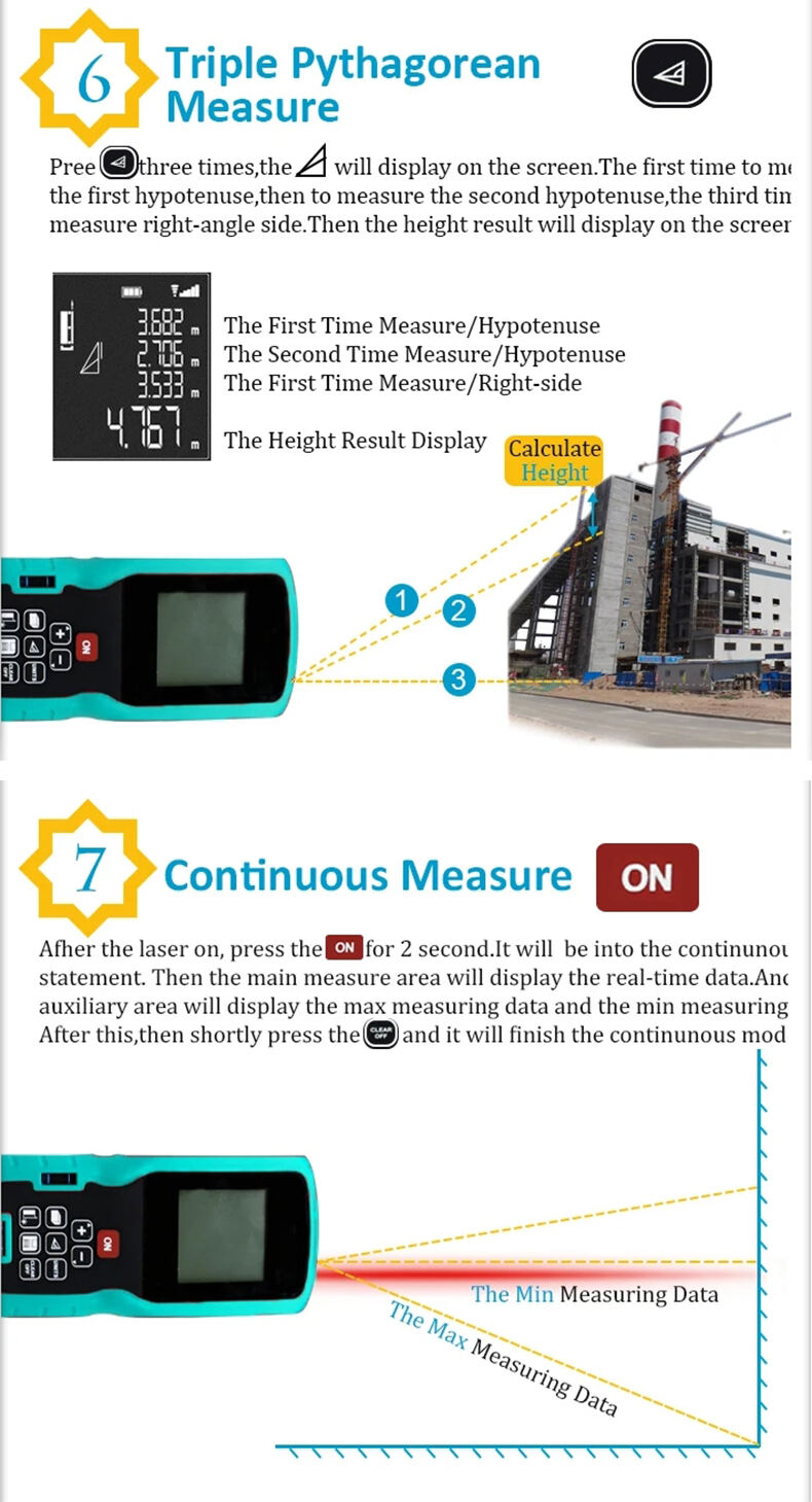 40m 50m 60m 70m 80m 100m 120m Digital Optical Instruments Measure Tool USB Laser Distance Laser Meter Hand Measuring Tool with Mute or Voice Function details