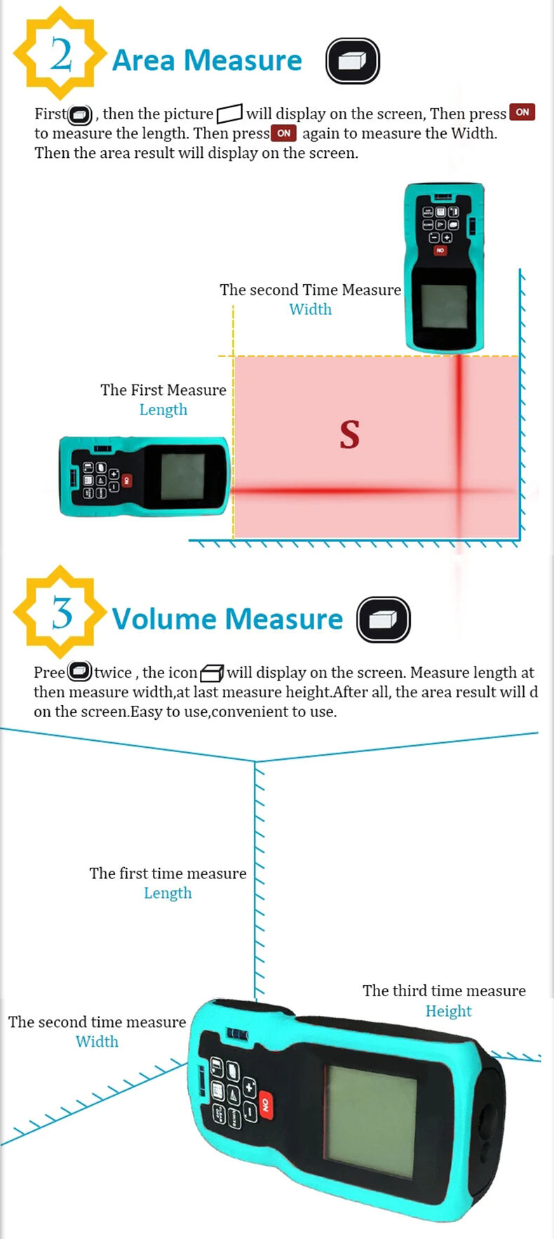 Electric Measure Tape Ragefinder Multi-function Laser Ranging 40m 50m 60m 80m 100m 120m  manufacture