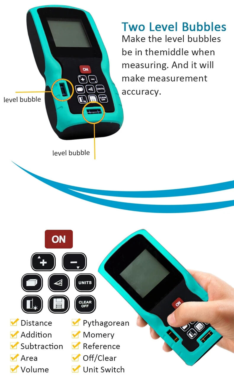 Electric Measure Tape Ragefinder Multi-function Laser Ranging 40m 50m 60m 80m 100m 120m  factory