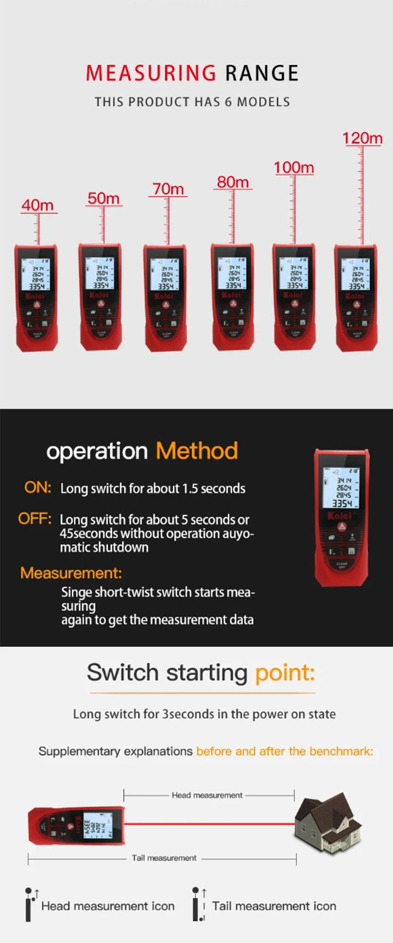 The Best-Selling Laser Rangefinder Safe Convenient And Fast Measurement IP54 Waterproof And Dustproof factory