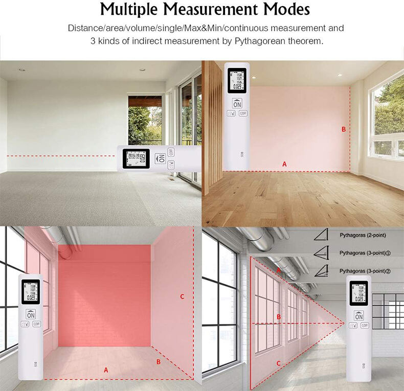 Mini Handheld Distance Meter Digital Rangefinder Portable Range Finder Diastimeter Distance Area Volume Measurement 35m Household Industry General Purpose Measuring Device details