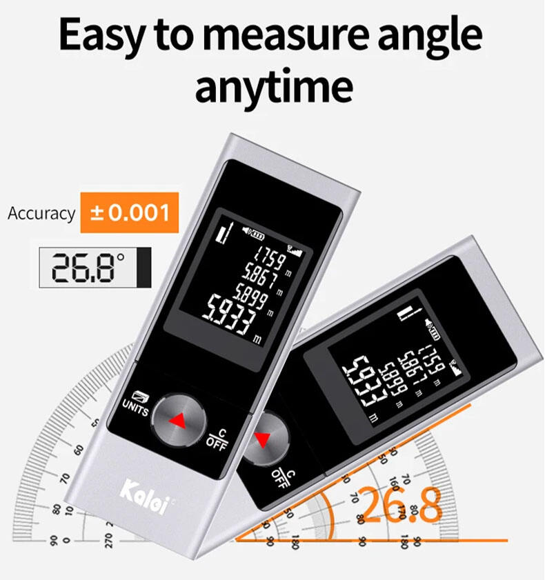 40m 50m 60m 70m 80m Infrared Laser Meter Distance Laser Measure Tool Laser Rangefinders with Angle Measure, USB Charging Port and Voice Broadcast supplier