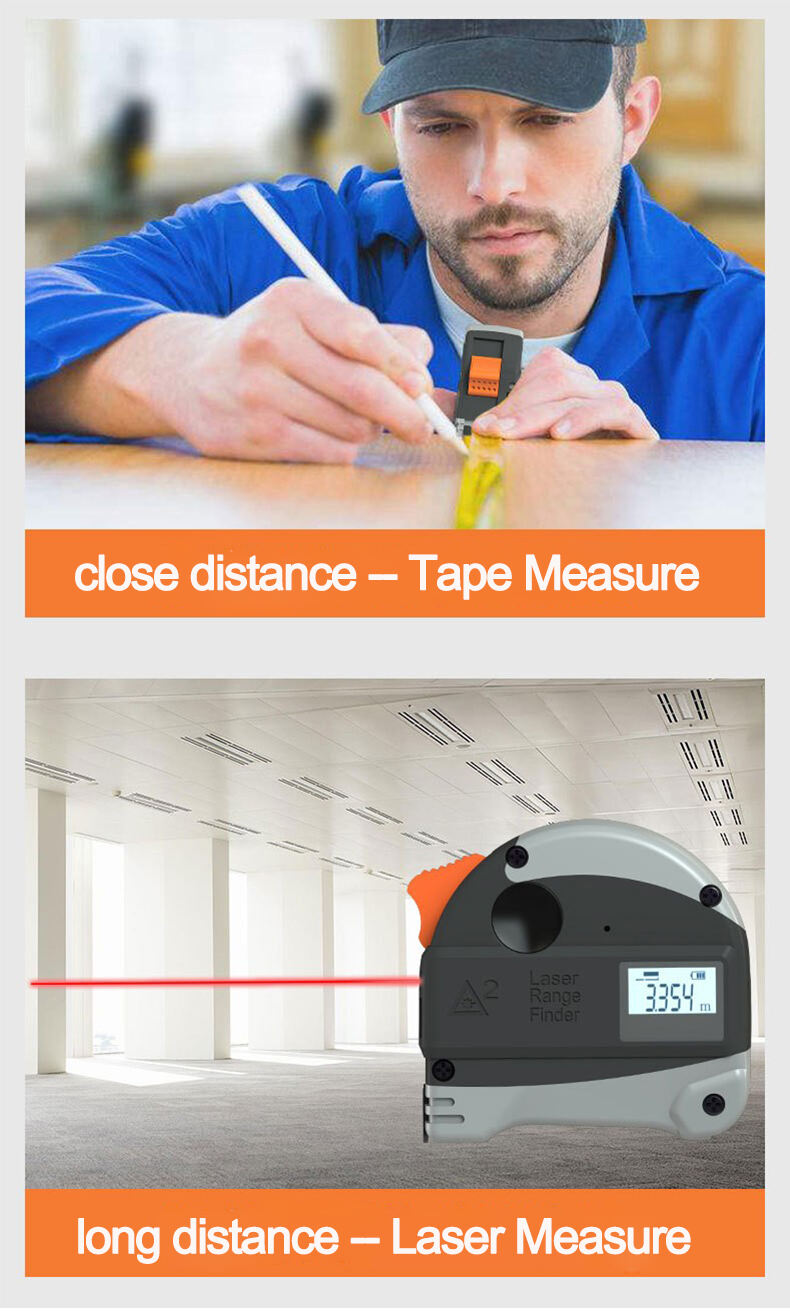 Small Laser Tape Measure Electronic Display Screen Infrared Laser Measurement Tool factory