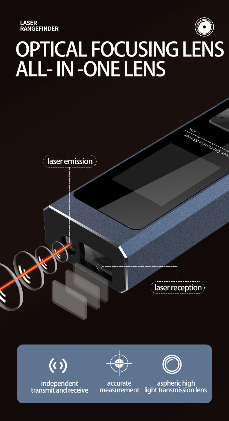 Laser Measure Drop-Proof and Durable One-Piece Alloy Housing Portable Home Laser Measuring Tool with Electronic Level Function and USB Charging details