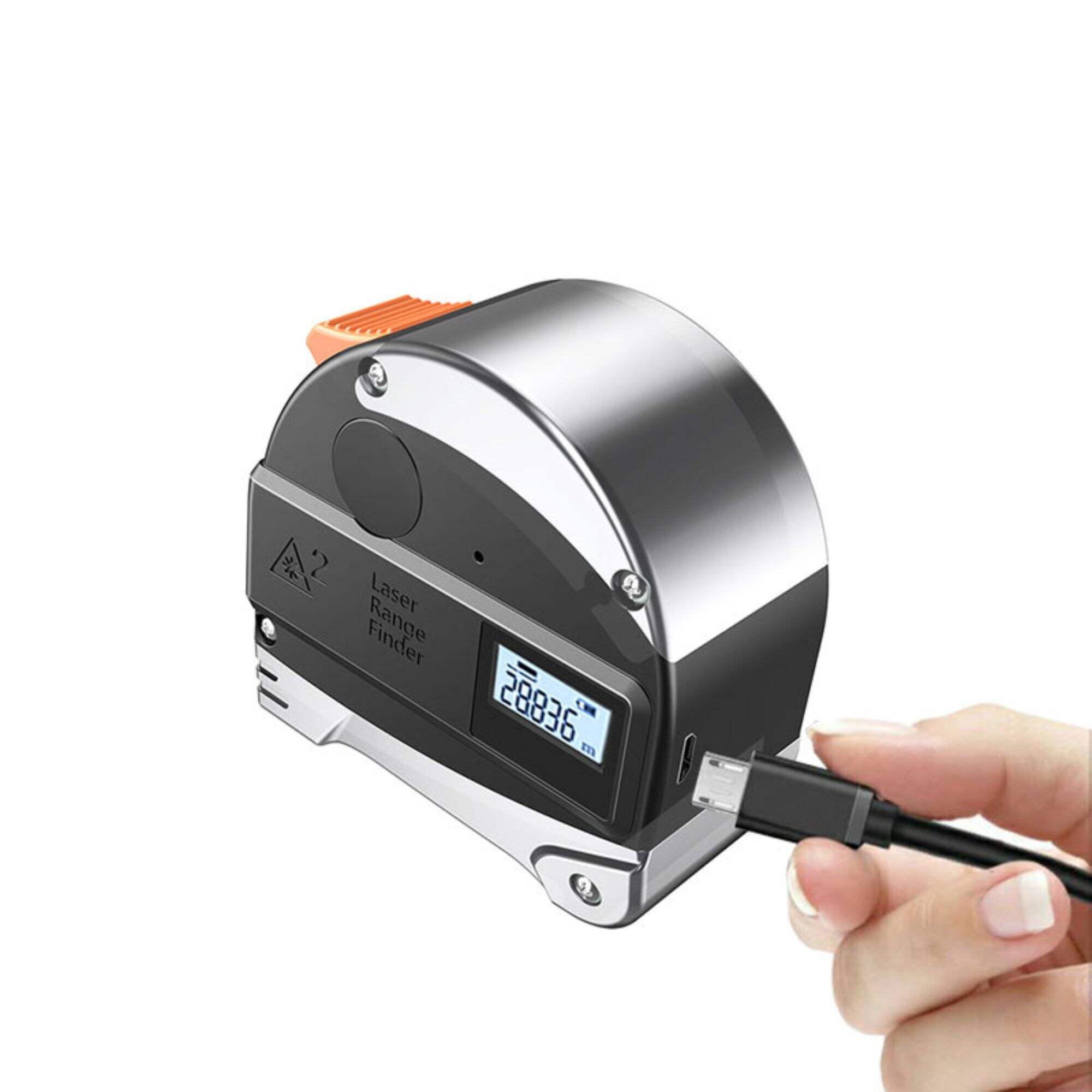 Customizable Laser Tape Measure Laser Measurement Tool 2-in-1 Digital 0-50m Measurement Range