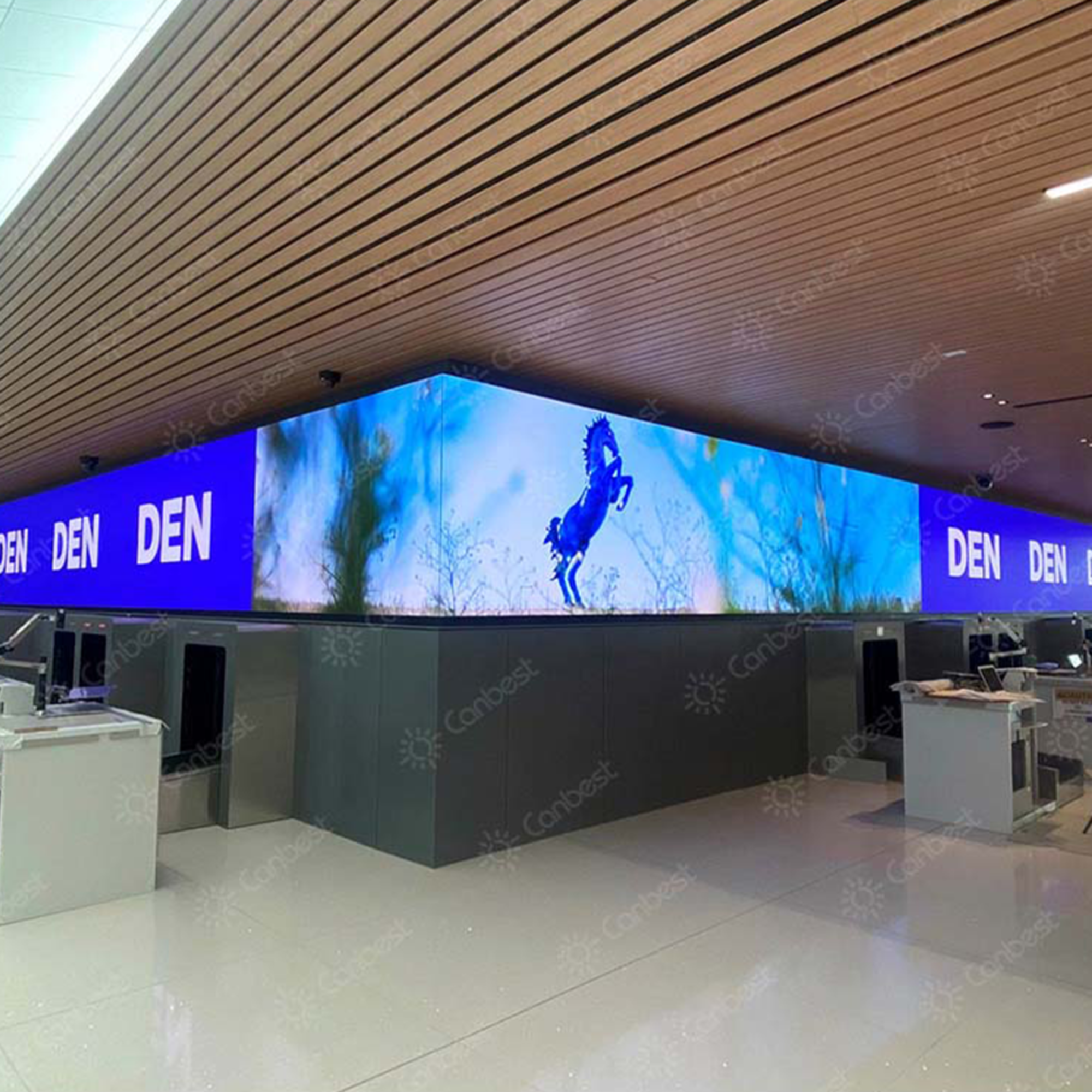 Indoor LED Screen Video Wall Custom Installation 90 Degree Canbest FIP Series