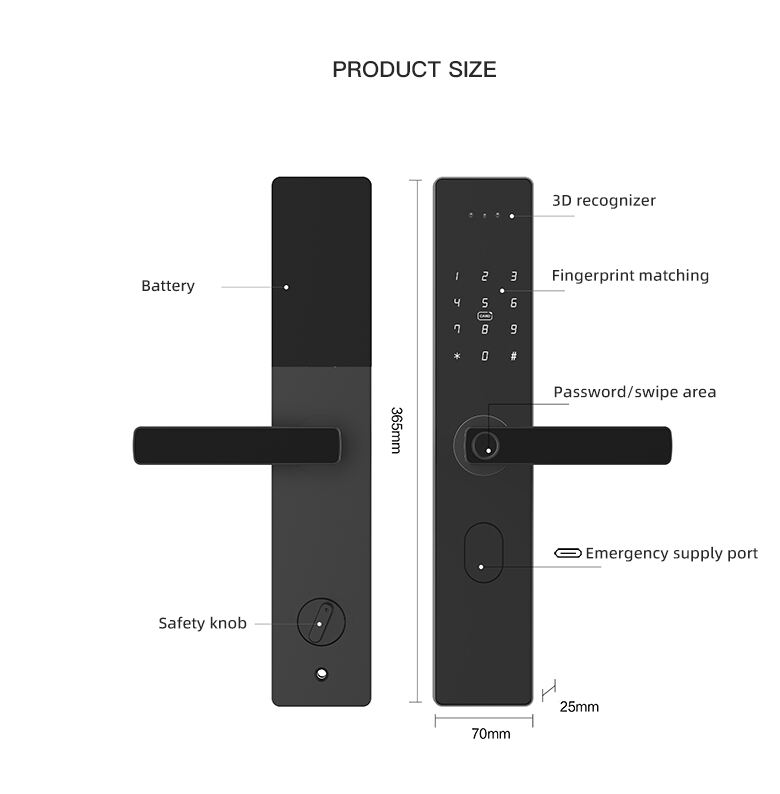 A2 3D Face  door lock Apartment shared office smart door lock factory