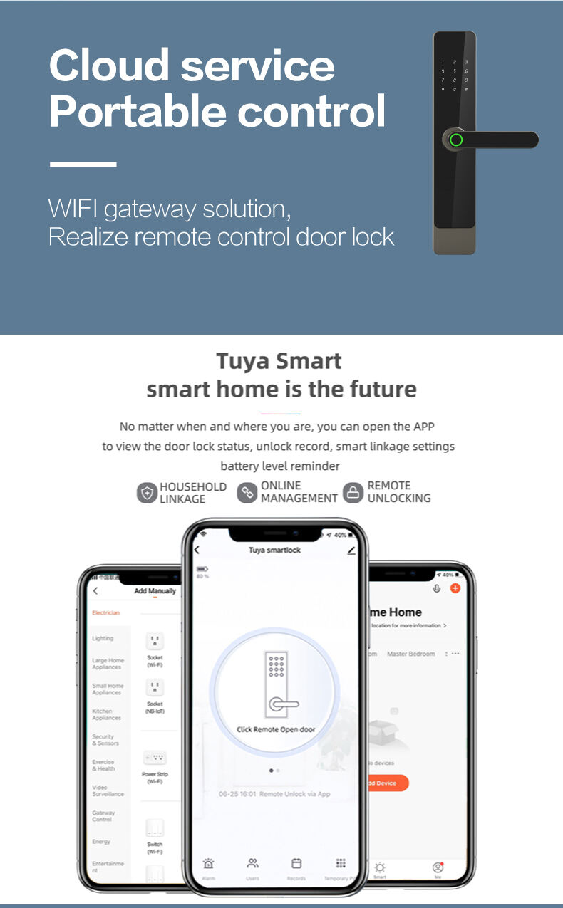 A1 Tuya smartlock wifi zigbee Networking smart lockAP Popen lock factory