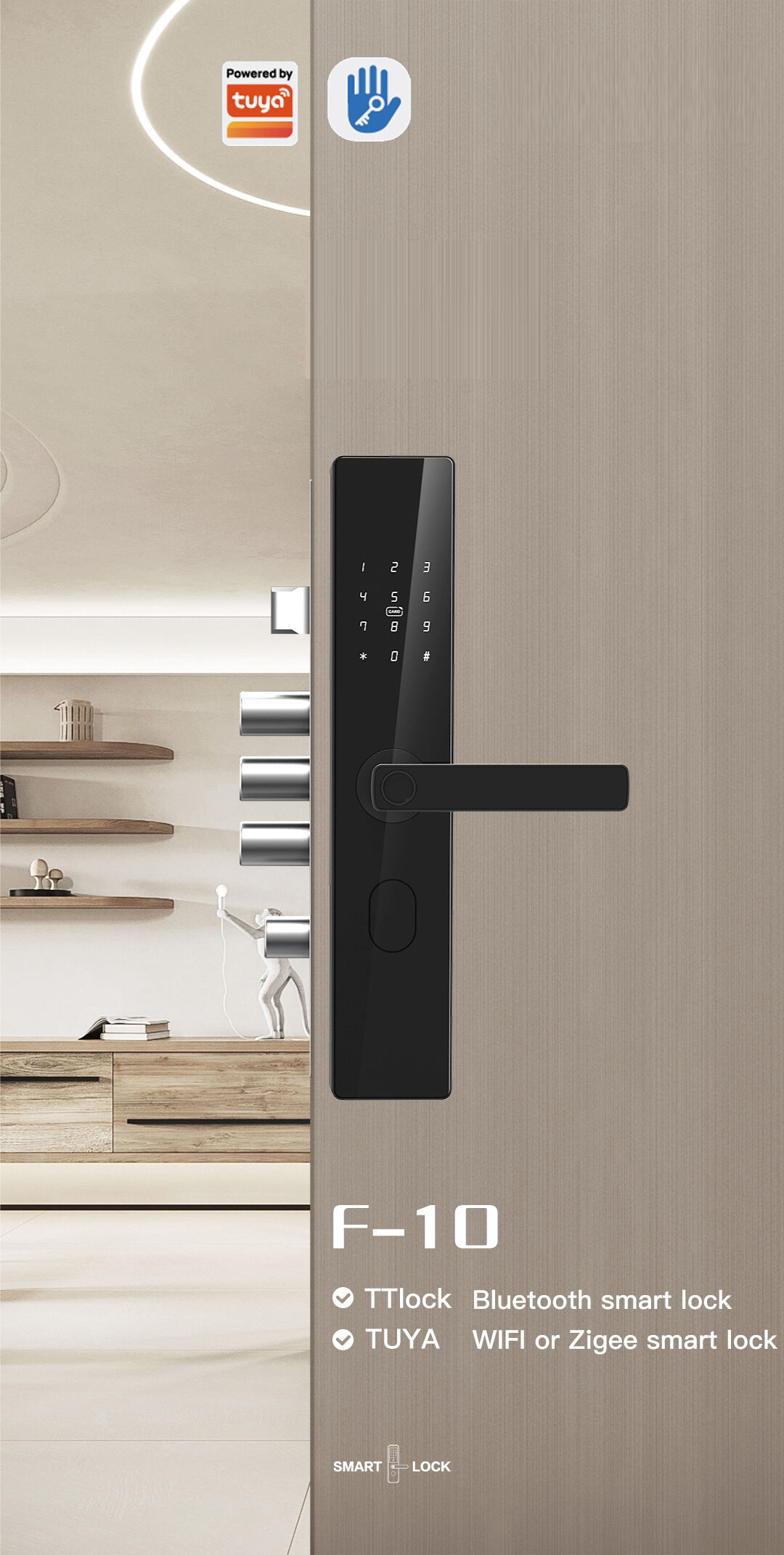 A2 Tuya wifi smart door lock TTlock Fingerprint Door Locks factory