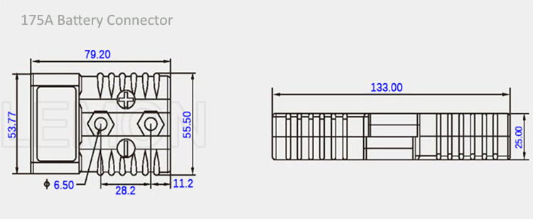 High Quality Forklift Battery Terminal 2 Pin Battery Connector 50A 120A 175A 350A 600V factory