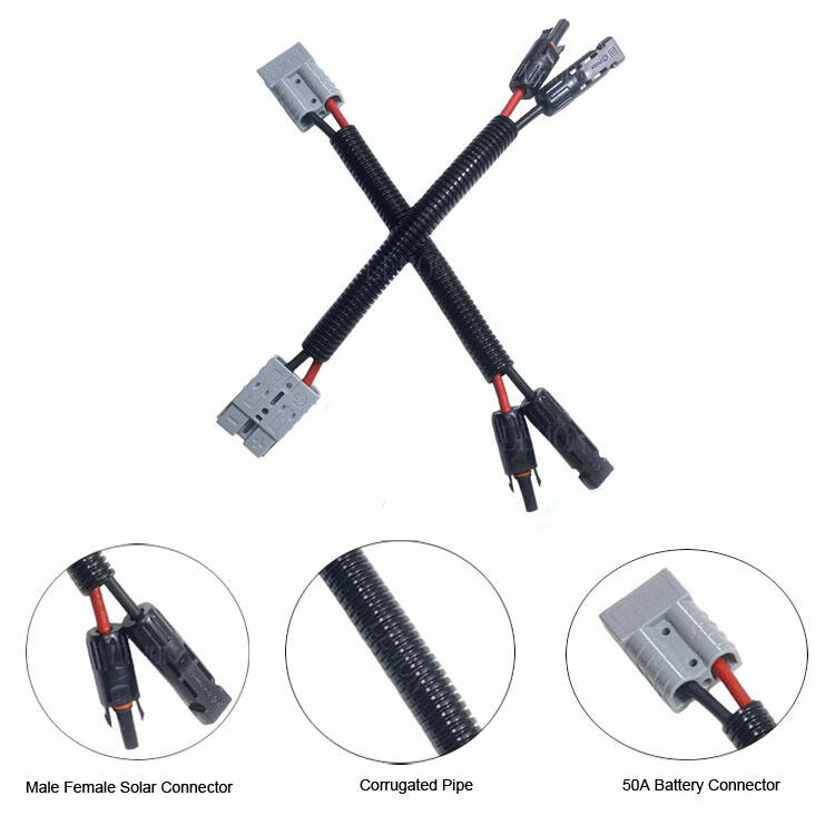 Solar Panel Charging Kit 50A Solar Battery Connector 1*4mm2 Battery Solar Panel Cable supplier