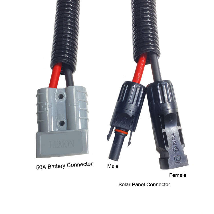 Solar Panel Charging Kit 50A Solar Battery Connector 1*4mm2 Battery Solar Panel Cable factory