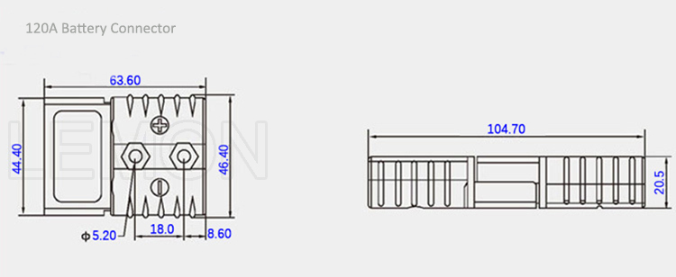 High Quality Forklift Battery Terminal 2 Pin Battery Connector 50A 120A 175A 350A 600V manufacture